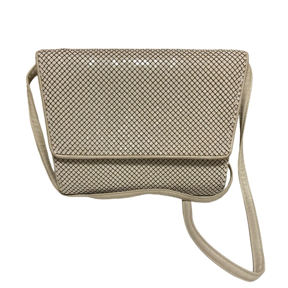 Vintage Whiting & Davis Ivory Metal Mesh Crossbody Shoulder Bag